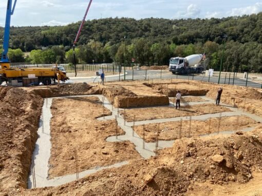 Coulage des fondations à Passa