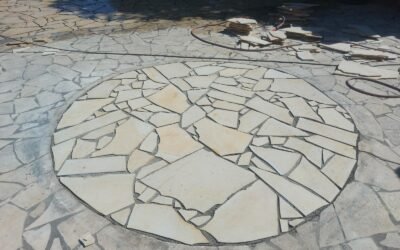 Terrasse revêtement Solnhofen au Boulou