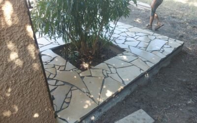 Terrasse revêtement Solnhofen au Boulou