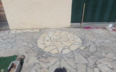 Terrasse revêtement Solnhofen au Boulou