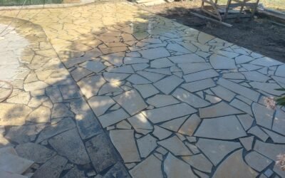 Terrasse revêtement Solnhofen au Boulou